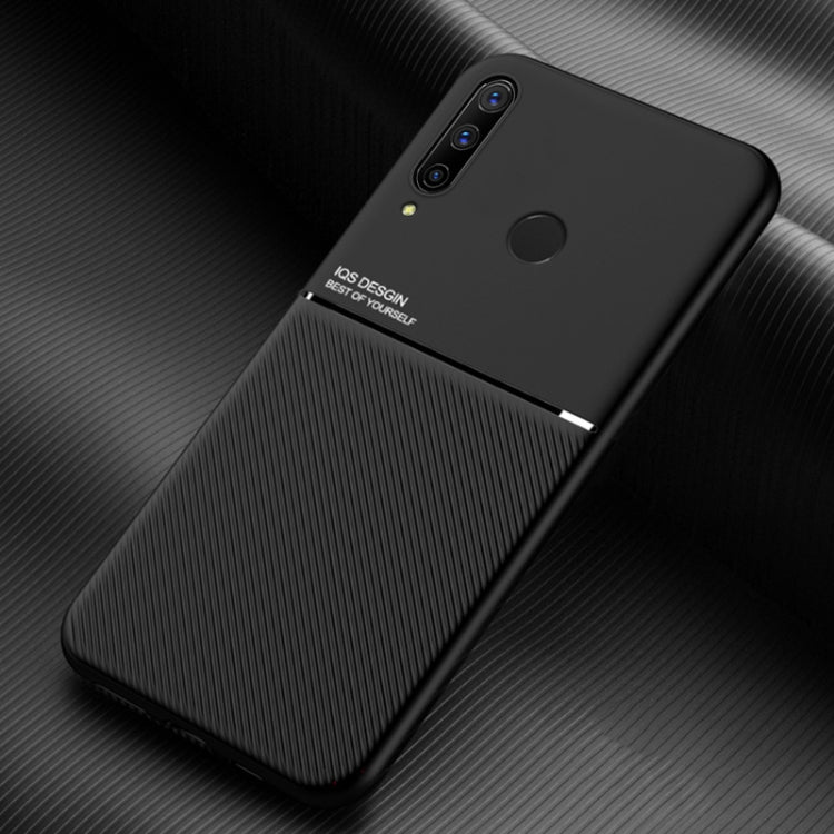 For Huawei Honor 20i Classic Tilt Strip Grain Magnetic Shockproof PC + TPU Case