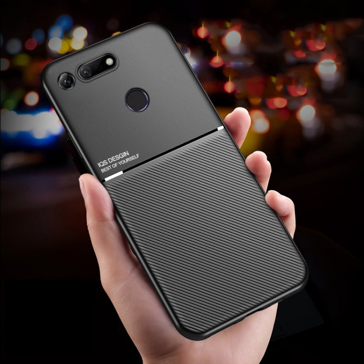 For Huawei Honor 20i Classic Tilt Strip Grain Magnetic Shockproof PC + TPU Case