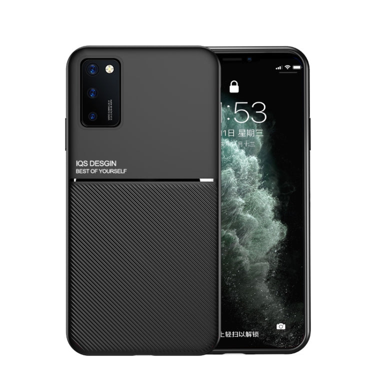 For Huawei Honor V30 Classic Tilt Strip Grain Magnetic Shockproof PC + TPU Case