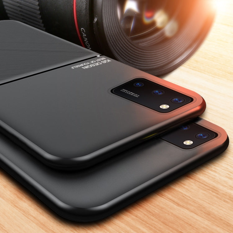 For Huawei Honor V30 Pro Classic Tilt Strip Grain Magnetic Shockproof PC + TPU Case