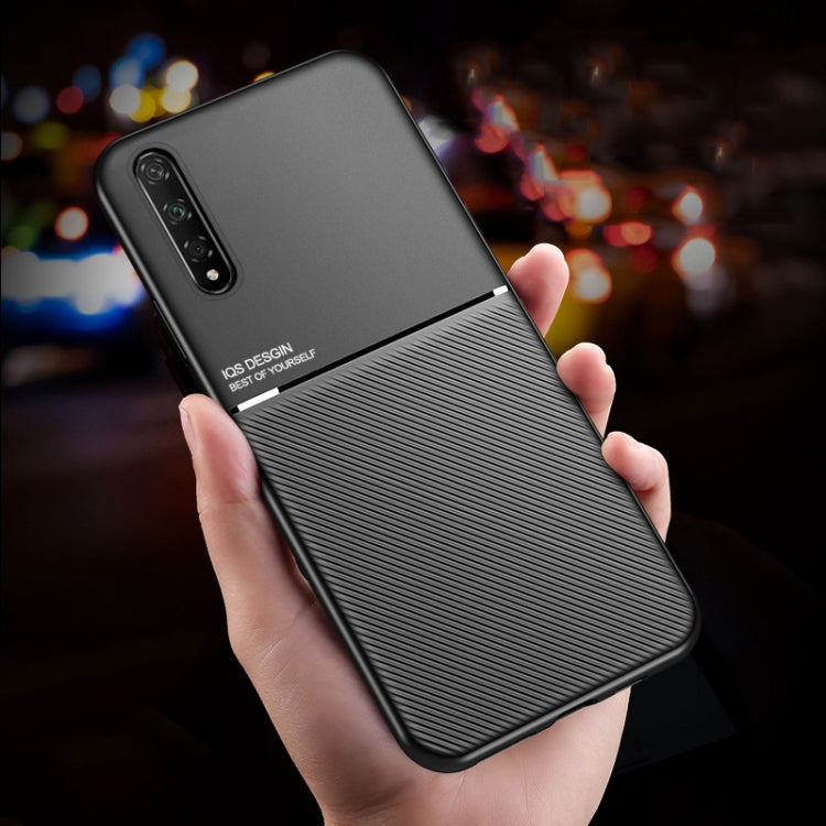 For vivo iQOO Neo / Y7s Classic Tilt Strip Grain Magnetic Shockproof PC + TPU Case