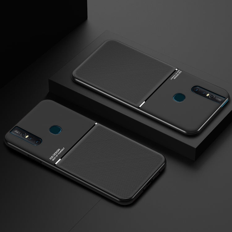 For vivo S1 Classic Tilt Strip Grain Magnetic Shockproof PC + TPU Case
