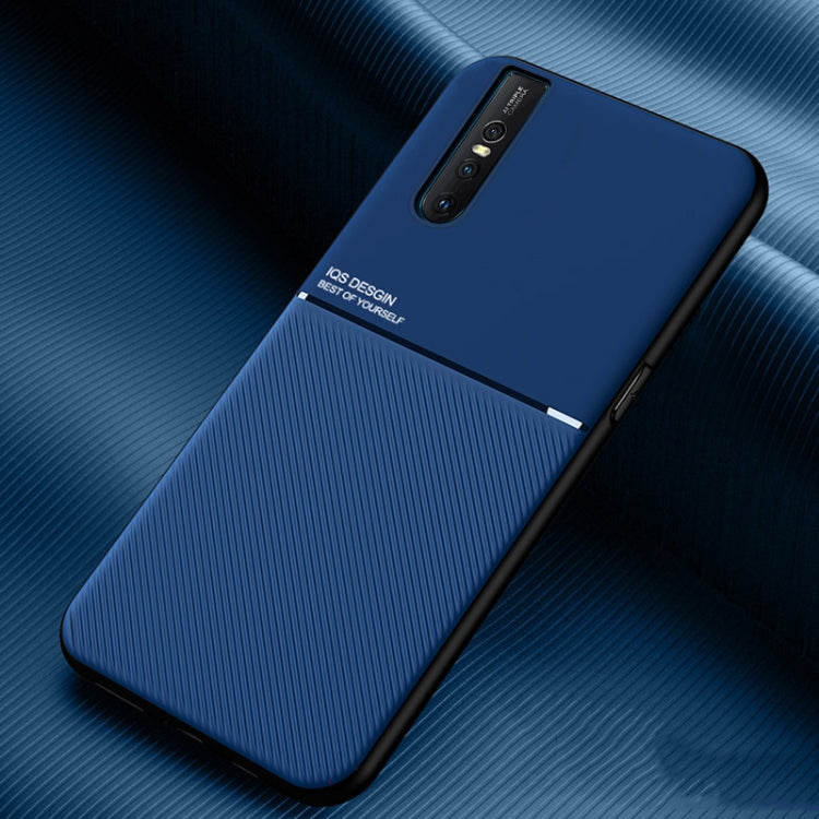 For vivo S1 Pro Classic Tilt Strip Grain Magnetic Shockproof PC + TPU Case