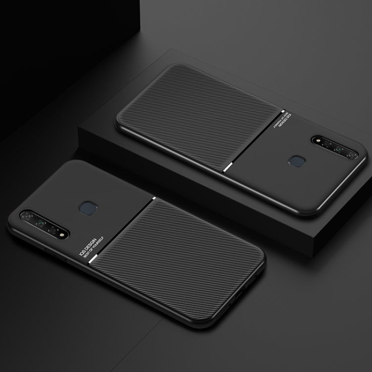For vivo Y95 / U1 Classic Tilt Strip Grain Magnetic Shockproof PC + TPU Case