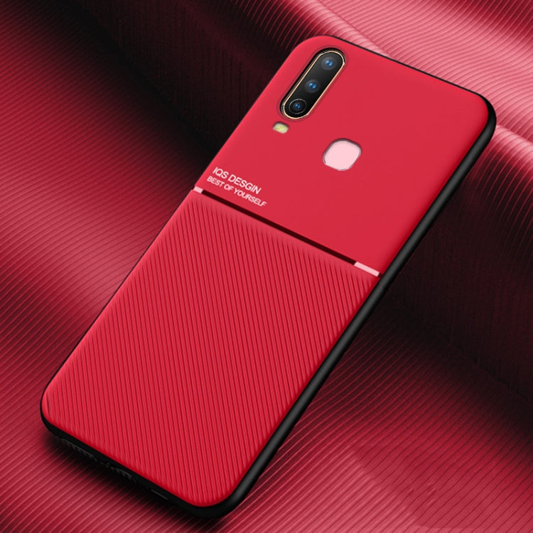 For vivo U10 / U3x Classic Tilt Strip Grain Magnetic Shockproof PC + TPU Case