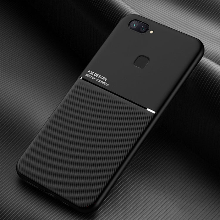 For vivo X20 Classic Tilt Strip Grain Magnetic Shockproof PC + TPU Case