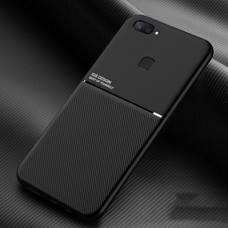 For vivo X20 Plus Classic Tilt Strip Grain Magnetic Shockproof PC + TPU Case