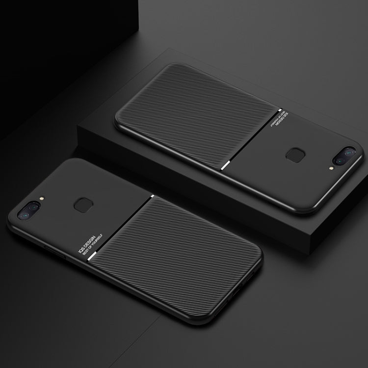 For vivo X20 Plus Classic Tilt Strip Grain Magnetic Shockproof PC + TPU Case