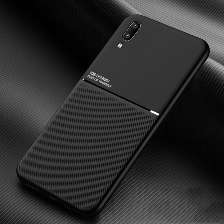 For vivo X21 (Screen Fingerprint) Classic Tilt Strip Grain Magnetic Shockproof PC + TPU Case