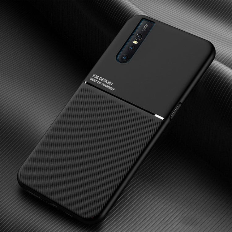For vivo X27 Classic Tilt Strip Grain Magnetic Shockproof PC + TPU Case
