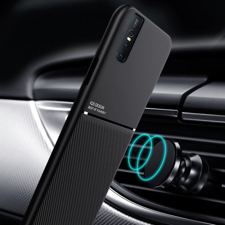 For vivo X27 Pro Classic Tilt Strip Grain Magnetic Shockproof PC + TPU Case
