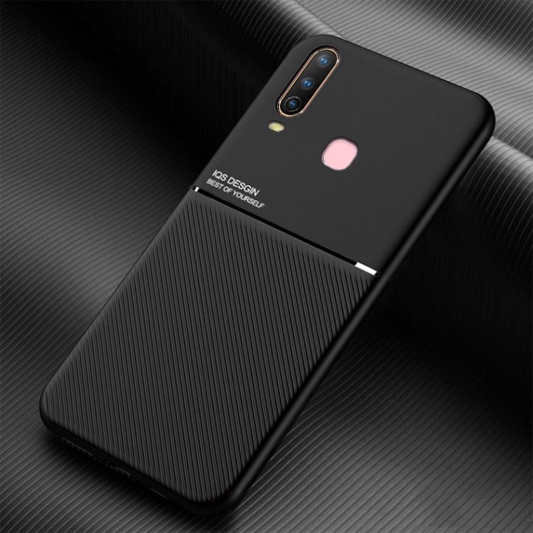For vivo Y3 / Y17 Classic Tilt Strip Grain Magnetic Shockproof PC + TPU Case