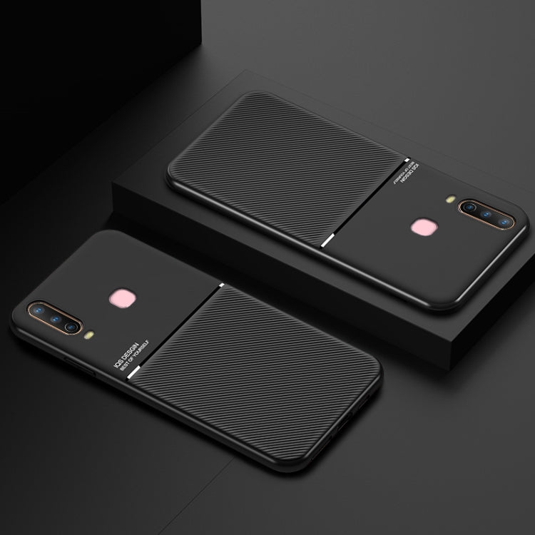 For vivo Y3 / Y17 Classic Tilt Strip Grain Magnetic Shockproof PC + TPU Case