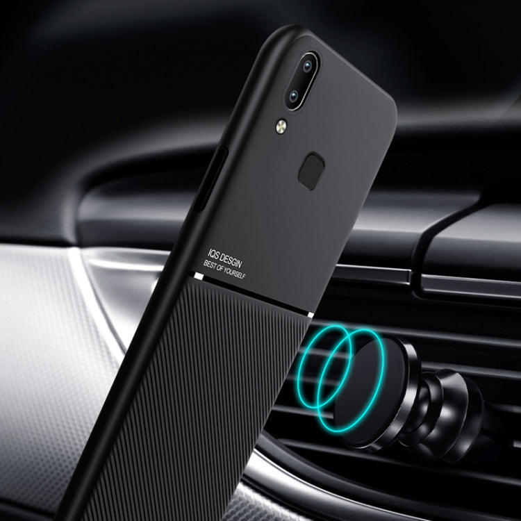 For vivo Y83 Classic Tilt Strip Grain Magnetic Shockproof PC + TPU Case