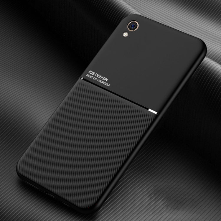 For vivo Y91 Classic Tilt Strip Grain Magnetic Shockproof PC + TPU Case