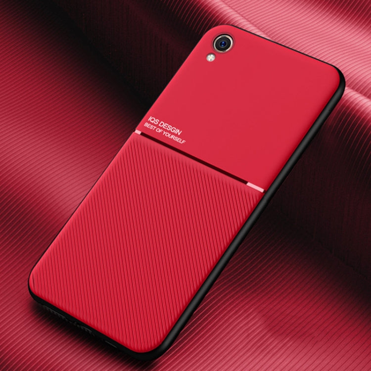 For vivo Y91 Classic Tilt Strip Grain Magnetic Shockproof PC + TPU Case
