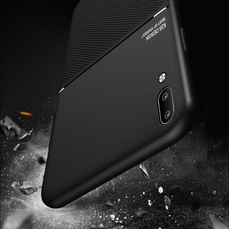 For vivo Y91 Classic Tilt Strip Grain Magnetic Shockproof PC + TPU Case