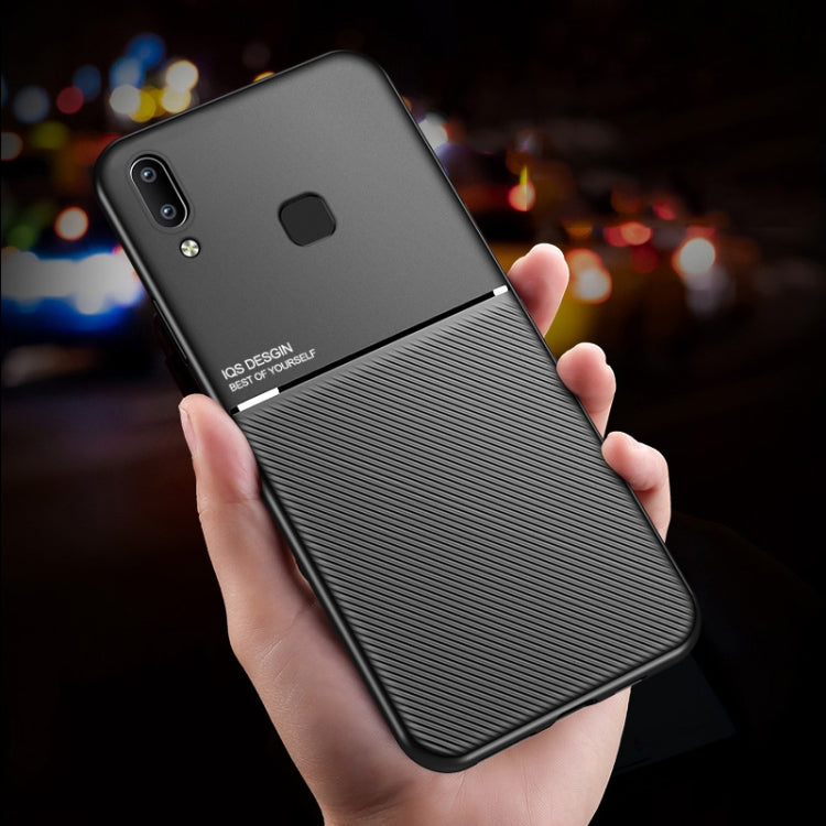For vivo Z1 Classic Tilt Strip Grain Magnetic Shockproof PC + TPU Case