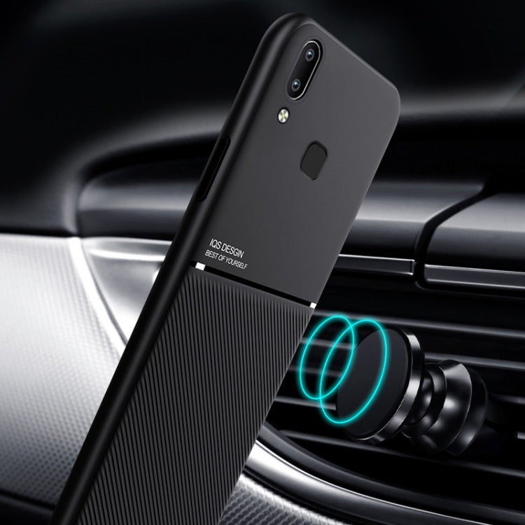 For vivo Z1 Classic Tilt Strip Grain Magnetic Shockproof PC + TPU Case