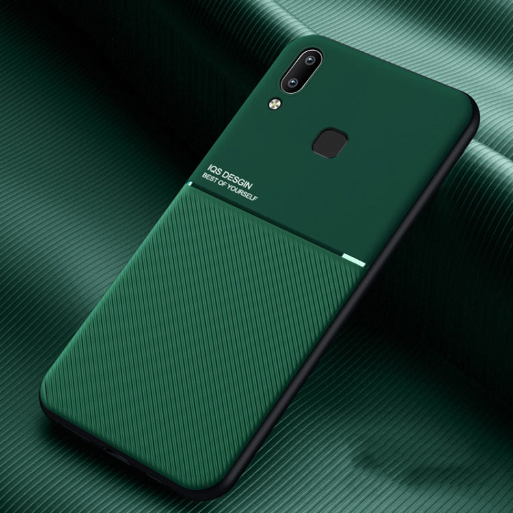 For vivo Z3x Classic Tilt Strip Grain Magnetic Shockproof PC + TPU Case