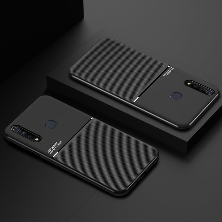 For vivo Z5 Classic Tilt Strip Grain Magnetic Shockproof PC + TPU Case
