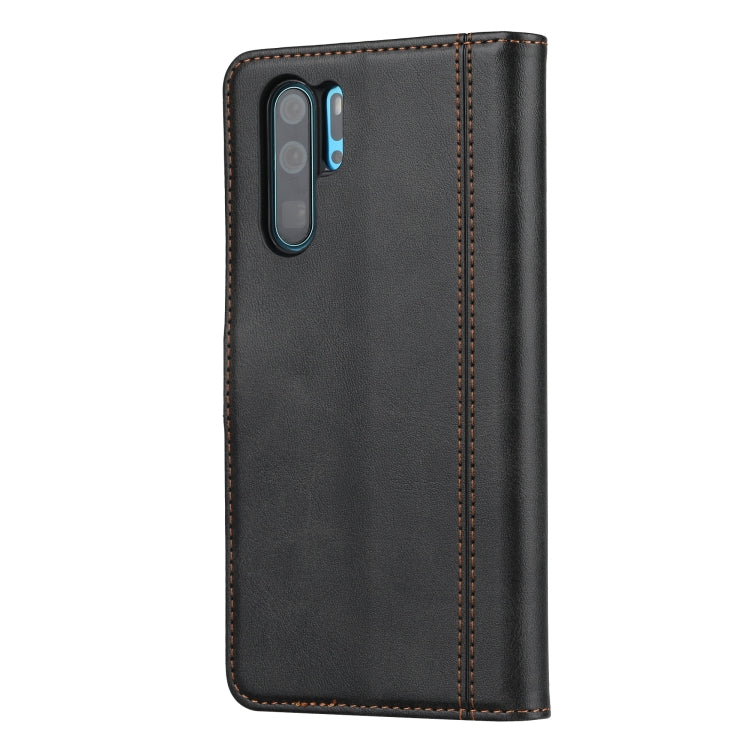 For Huawei P30 Pro Calf Texture Double Fold Clasp Horizontal Flip Leather Case with Photo Frame & Holder & Card Slots & Wallet