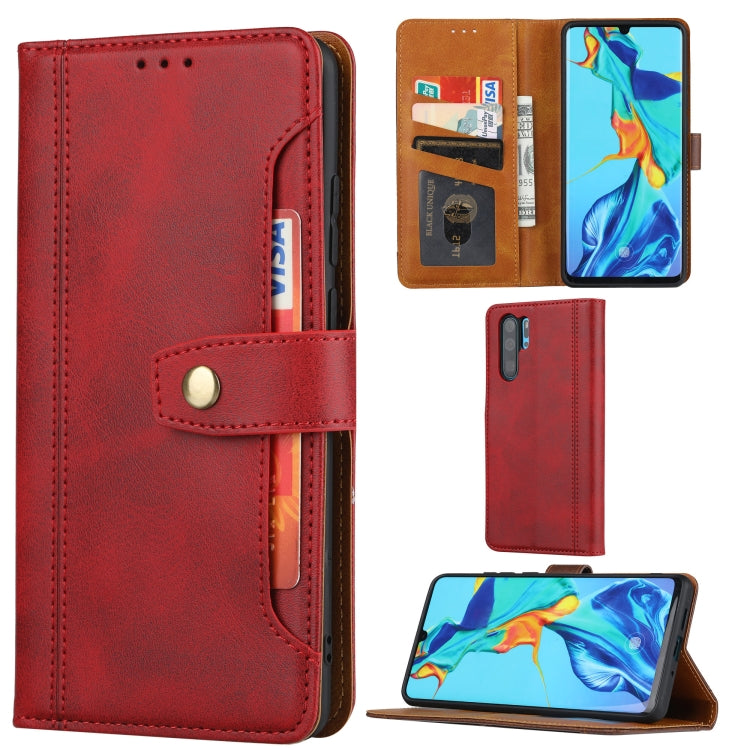 For Huawei P30 Pro Calf Texture Double Fold Clasp Horizontal Flip Leather Case with Photo Frame & Holder & Card Slots & Wallet