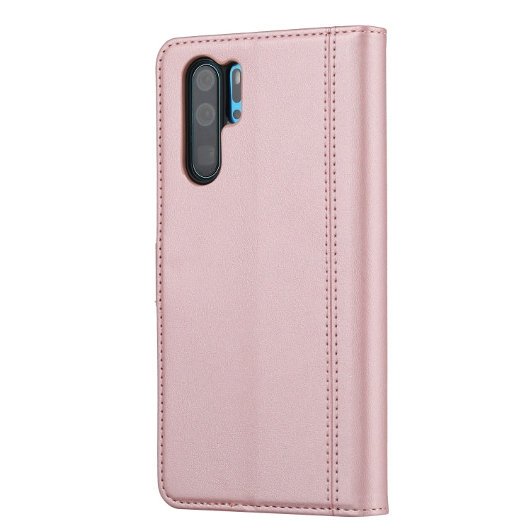 For Huawei P30 Pro Calf Texture Double Fold Clasp Horizontal Flip Leather Case with Photo Frame & Holder & Card Slots & Wallet