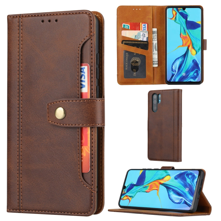 For Huawei P30 Pro Calf Texture Double Fold Clasp Horizontal Flip Leather Case with Photo Frame & Holder & Card Slots & Wallet