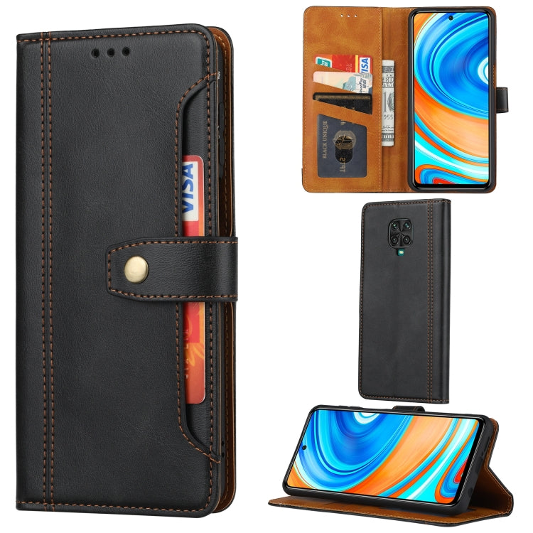 For Xiaomi Redmi Note 9 Pro / Note 9S Calf Texture Double Fold Clasp Horizontal Flip Leather Case with Photo Frame & Holder & Card Slots & Wallet