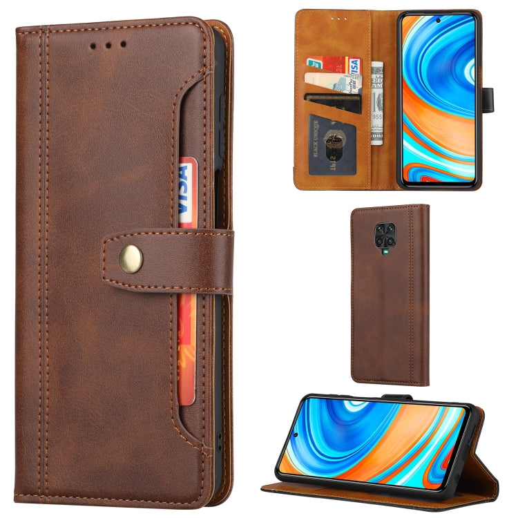 For Xiaomi Redmi Note 9 Pro / Note 9S Calf Texture Double Fold Clasp Horizontal Flip Leather Case with Photo Frame & Holder & Card Slots & Wallet