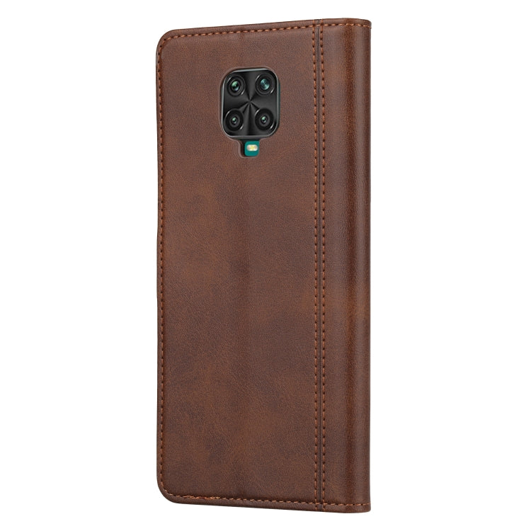 For Xiaomi Redmi Note 9 Pro / Note 9S Calf Texture Double Fold Clasp Horizontal Flip Leather Case with Photo Frame & Holder & Card Slots & Wallet