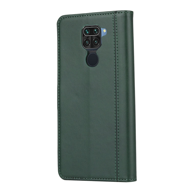 For Xiaomi Redmi Note 9 Calf Texture Double Fold Clasp Horizontal Flip Leather Case with Photo Frame & Holder & Card Slots & Wallet