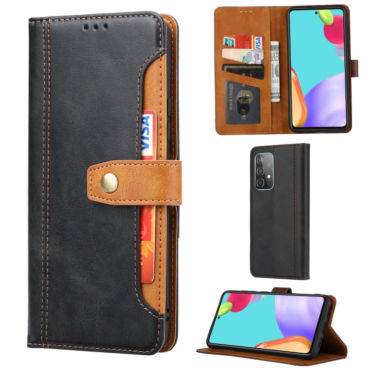 For Samsung Galaxy A52 5G / 4G Calf Texture Double Fold Clasp Horizontal Flip Leather Case with Photo Frame & Holder & Card Slots & Wallet
