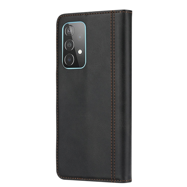 For Samsung Galaxy A52 5G / 4G Calf Texture Double Fold Clasp Horizontal Flip Leather Case with Photo Frame & Holder & Card Slots & Wallet