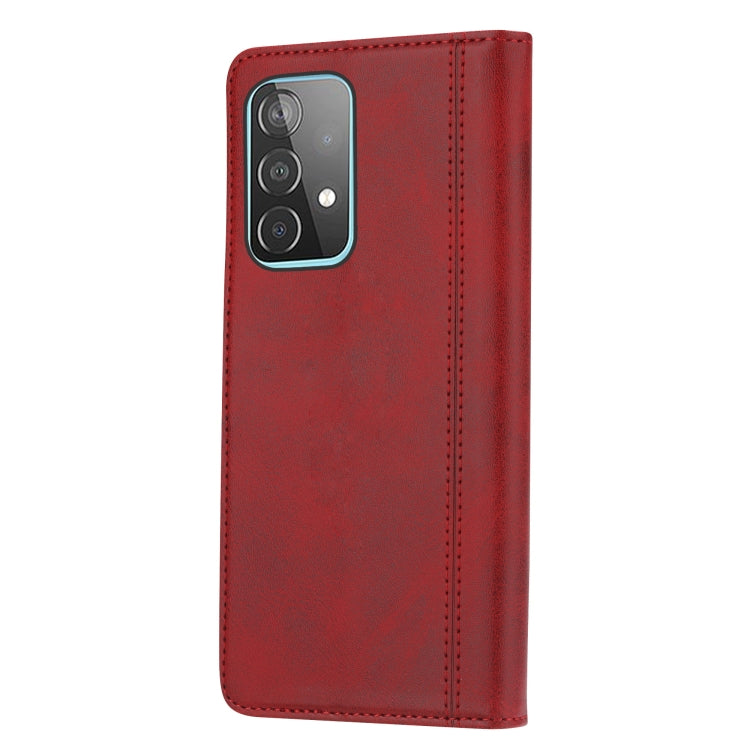 For Samsung Galaxy A52 5G / 4G Calf Texture Double Fold Clasp Horizontal Flip Leather Case with Photo Frame & Holder & Card Slots & Wallet
