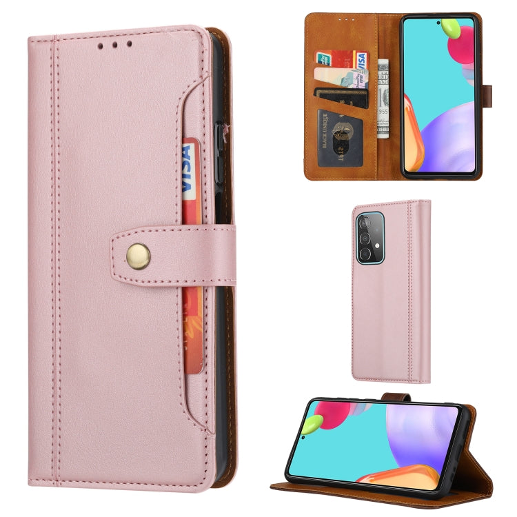For Samsung Galaxy A52 5G / 4G Calf Texture Double Fold Clasp Horizontal Flip Leather Case with Photo Frame & Holder & Card Slots & Wallet