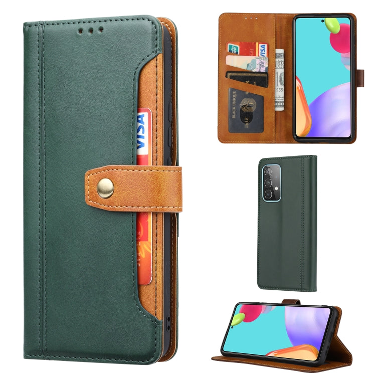 For Samsung Galaxy A52 5G / 4G Calf Texture Double Fold Clasp Horizontal Flip Leather Case with Photo Frame & Holder & Card Slots & Wallet