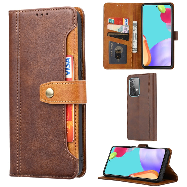 For Samsung Galaxy A52 5G / 4G Calf Texture Double Fold Clasp Horizontal Flip Leather Case with Photo Frame & Holder & Card Slots & Wallet