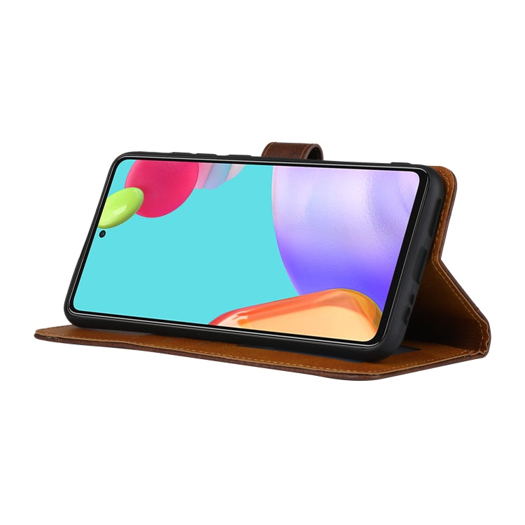 For Samsung Galaxy A52 5G / 4G Calf Texture Double Fold Clasp Horizontal Flip Leather Case with Photo Frame & Holder & Card Slots & Wallet