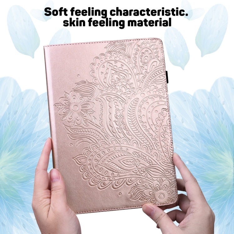 For Lenovo E10 Peacock Embossed Pattern TPU + PU Horizontal Flip Leather Case with Holder & Card Slots & Wallet & Sleep / Wake-up Function