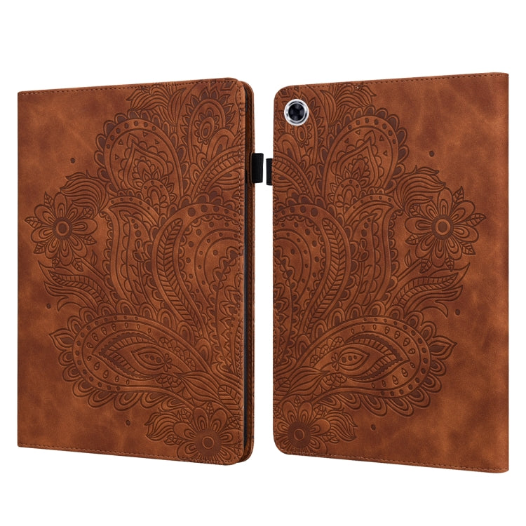 For Lenovo Tab M10 Plus TB-X606F Peacock Embossed Pattern TPU + PU Horizontal Flip Leather Case with Holder & Card Slots & Wallet & Sleep / Wake-up Function