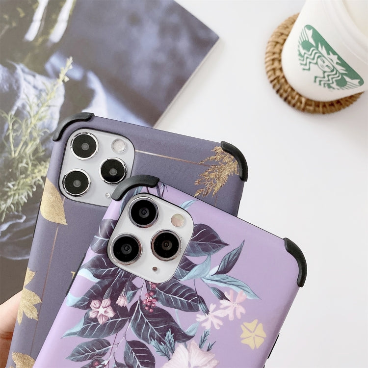 For iPhone 11 IMD Leaf Pattern Shockproof TPU Protective Case