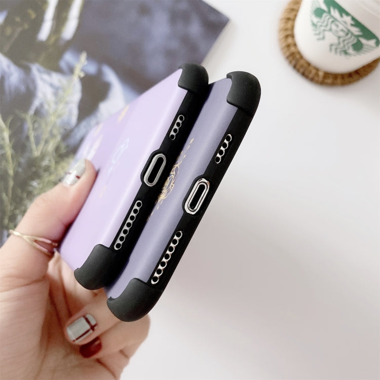 For iPhone 11 Pro Max IMD Leaf Pattern Shockproof TPU Protective Case
