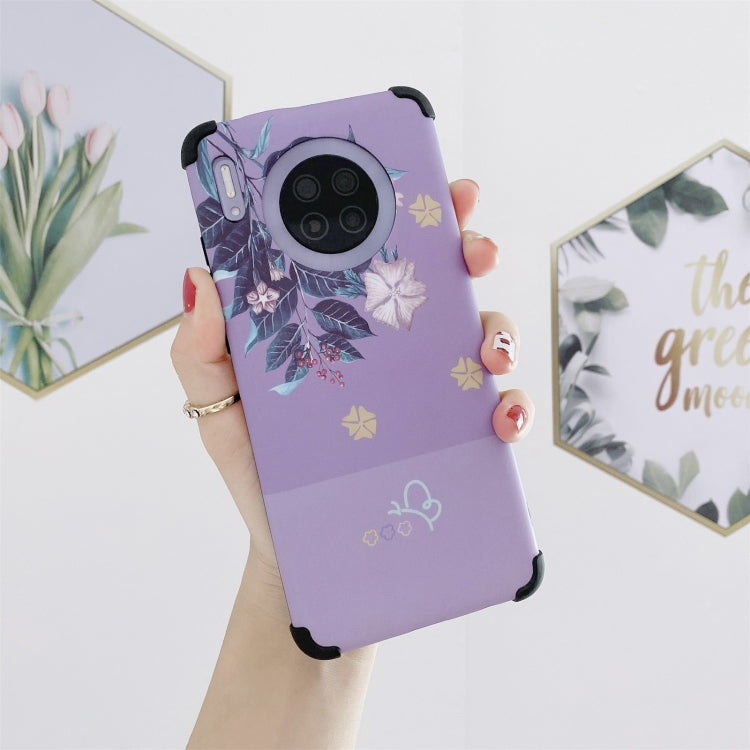 For Huawei Mate 30 IMD Leaf Pattern Shockproof TPU Protective Case