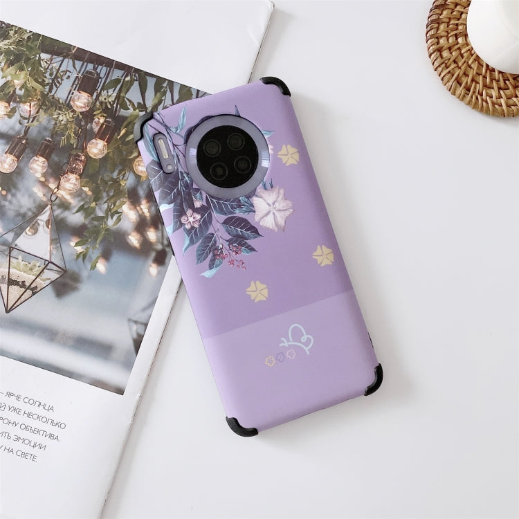 For Huawei Mate 30 Pro IMD Leaf Pattern Shockproof TPU Protective Case