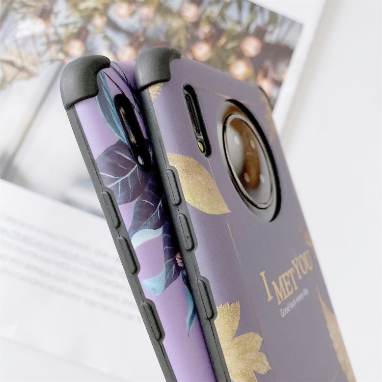 For Huawei Mate 30 Pro IMD Leaf Pattern Shockproof TPU Protective Case