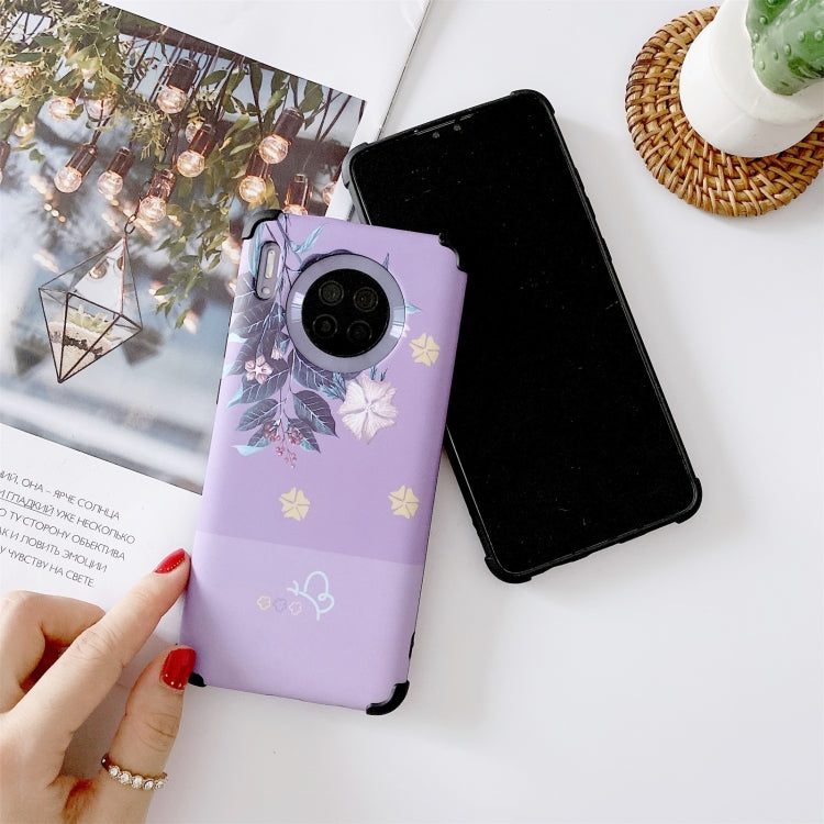 For Huawei Mate 30 Pro IMD Leaf Pattern Shockproof TPU Protective Case
