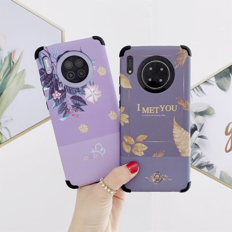 For Huawei Mate 30 Pro IMD Leaf Pattern Shockproof TPU Protective Case