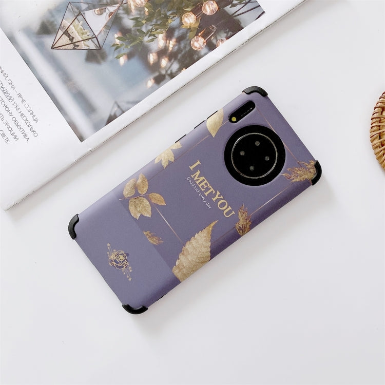 For Huawei Mate 30 Pro IMD Leaf Pattern Shockproof TPU Protective Case